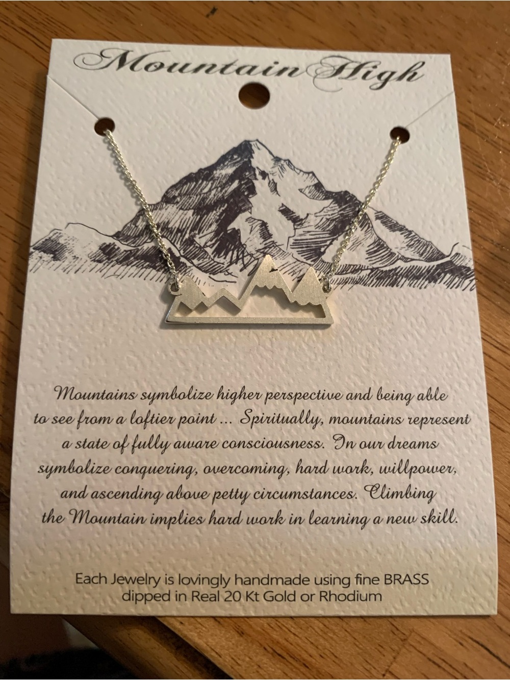 Silver-Tone Mountain Pendant Necklace